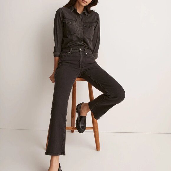 Madewell Mid Rise‎ Kick Out Jeans Washed Black Size 26 - Picture 1 of 7